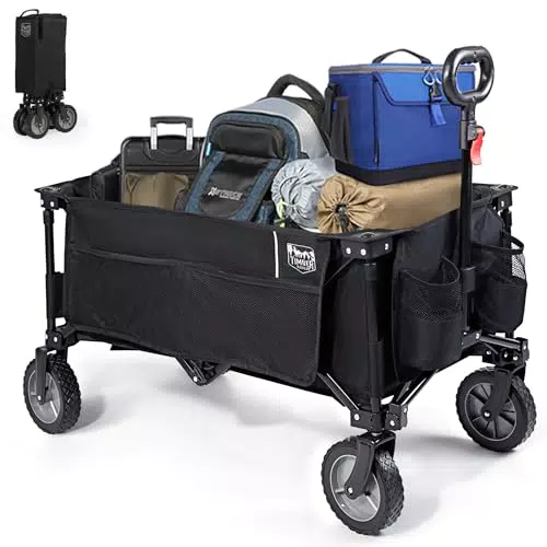 TIMBER RIDGE Chariot de Plage Pliable Tout Terrain avec Poignée Réglable