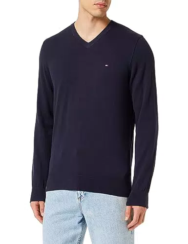 Pull Tommy Hilfiger Col V en Coton Classique pour Homme