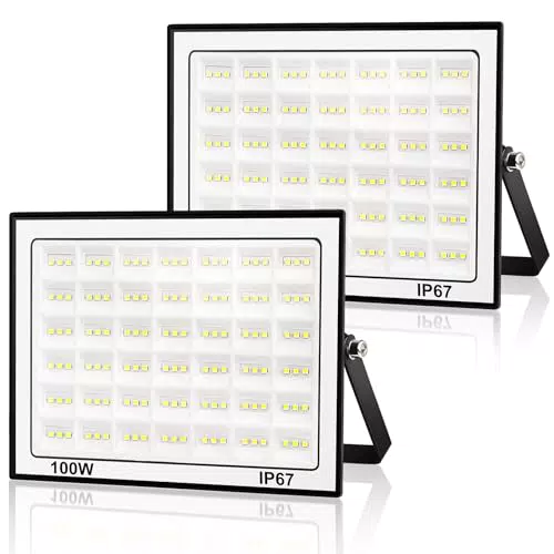 URTBST Projecteur LED Extérieur 100W 10000LM IP67 Imperméable pour Jardin