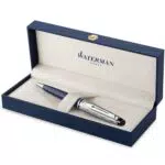Waterman Expert stylo roller - noir mat avec attributs chromés - pointe fine - encre noire - coffret cadeau