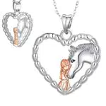 Yuluzeln collier licorne en argent sterling pour filles, cadeau idéal pour femmes