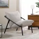 Chaise d'Appoint Zinus Ada - Structure Métal avec Coussins en Mousse - Beige