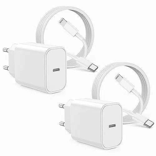 Apple Chargeur Rapide 20W avec Câble USB C vers Lightning MFi Certifié
