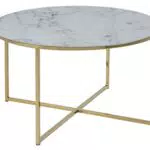 AC Design Table Basse Ronde Antje Ø 80 cm en Verre et Métal