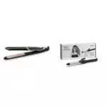 BaByliss Boucleur Curling Tong 25mm pour des Boucles Rapides et Rebondies C325E & Lisseur Super Smooth 235 avec Technologie Titanium-Céramique et Ionique avec mode protection de chaleur ST393E