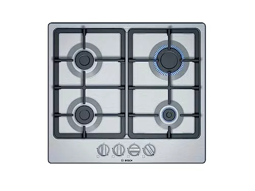 Bosch PGP6B5B90 Plaque de cuisson à gaz 4 foyers - Acier inoxydable