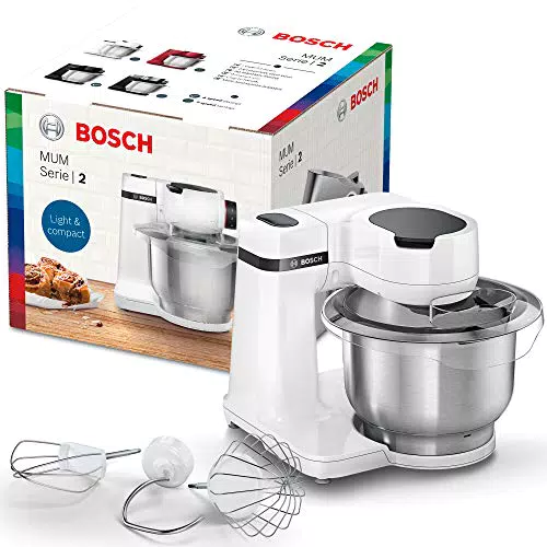 Bosch MUMS2EW00 - Robot pâtissier puissant 700 W avec bol inox 3,8 L et accessoires