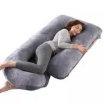 Coussin de Grossesse et d'Allaitement en U avec Housse Lavable en Velours