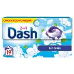 Dash Capsules Lessive 2-en-1, Ultra Nettoyantes, Élimine Taches, Fabriqué en France