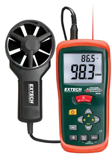 Extech AN200 Thermo-anémomètre CFM/CMM avec thermomètre infrarouge intégré