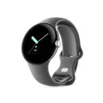 Google Pixel Watch Montre connectée Android avec suivi et analyse des activités Boîtier en acier inoxydable Noir Mat avec bracelet sport couleur Noir Volcanique