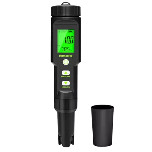 Homcoice Testeur pH 5 en 1 Étanche IP67 pour Piscine - Haute Précision ATC
