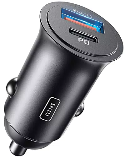 INIU Chargeur Voiture USB C 60W avec 2 Ports pour iPhone, Samsung, Huawei