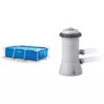 Piscine Tubulaire Intex Metal Frame Junior Rectangulaire avec Épurateur à Cartouche