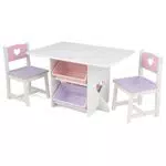 KidKraft Table Enfant et Chaises en Bois avec Bacs de Rangement - Modèle 26913