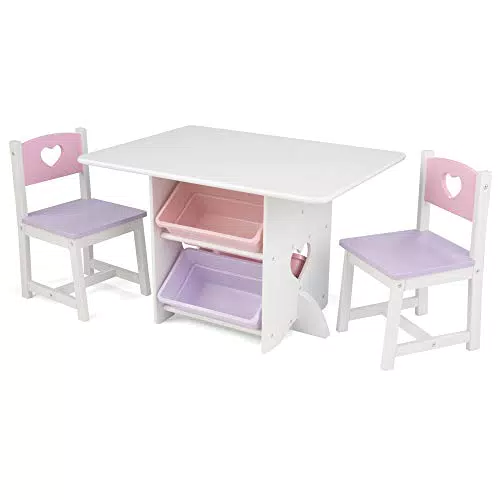 KidKraft Table Enfant et Chaises en Bois avec Bacs de Rangement - Modèle 26913