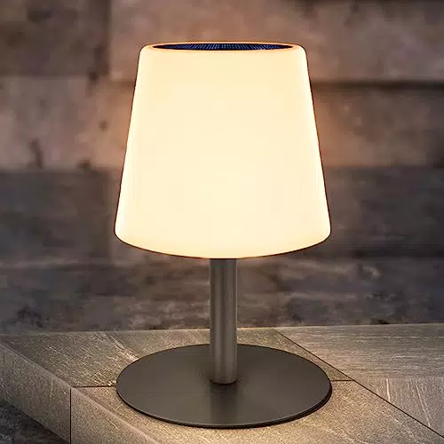 Lampe de table solaire LED sans fil USB rechargeable avec télécommande pour extérieur