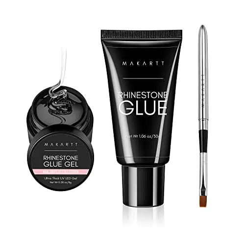 Makartt Gel Adhésif pour Nail Art avec Strass et Cristaux Précieux