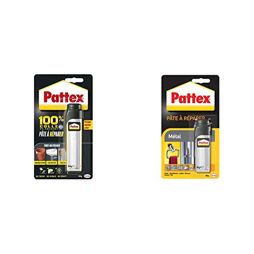 Pattex Pâte époxy bi-composante multi-usages pour réparer les métaux