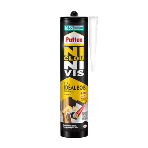 Pattex Ni Clou Ni Vis - Colle de fixation rapide pour bois à maintien immédiat