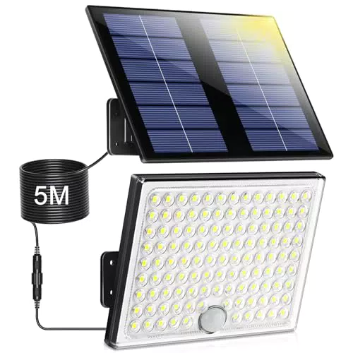 Realky Lampe Solaire Extérieure avec Détecteur de Mouvement et 113 LED IP65