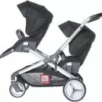 RED CASTLE Poussette bébé Jumeaux évolutive avec sièges réversibles et grand panier