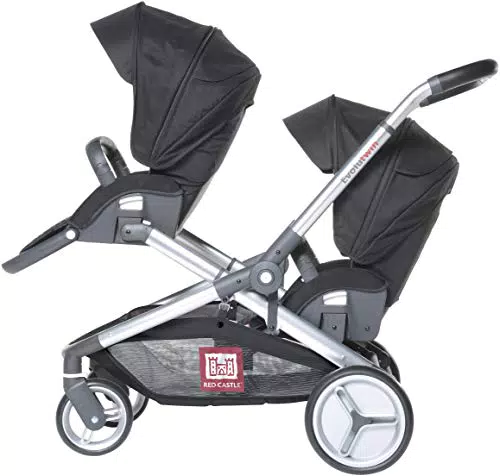 RED CASTLE Poussette bébé Jumeaux évolutive avec sièges réversibles et grand panier