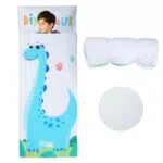 Sac de Couchage Enfants avec Oreiller Amovible - Tapis de Sieste Dinosaures