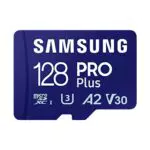 Samsung Pro Plus MicroSDXC 128 Go, vitesse de lecture jusqu’à 180 Mo/s, adaptateur SD