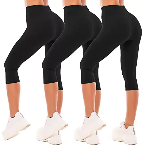 SINOPHANT Legging 3/4 Femme - Pantalon de Sport Taille Haute Yoga Opaque