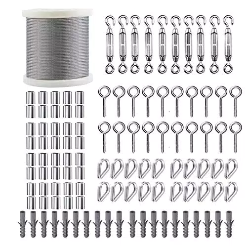 TooTaci Corde en Acier Inoxydable 304 - Kit de Suspension pour Plantes Grimpantes