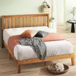 Lit Plateforme Zinus Alexia 160x200 cm en Bois avec Tête de Lit - Hauteur 30 cm