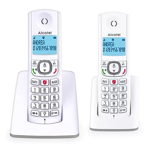 Téléphone sans fil Alcatel F530 Duo avec blocage d'appels et mains libres.