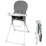 Bambisol Chaise Haute Bébé Pliable Ultra Compacte avec Tablette Amovible