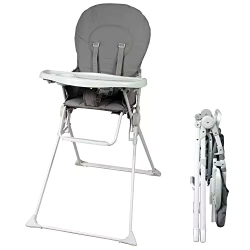Bambisol Chaise Haute Bébé Pliable Ultra Compacte avec Tablette Amovible