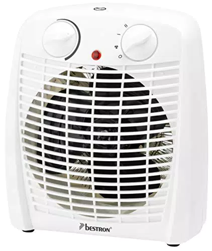 Bestron Radiateur soufflant salle de bain avec sécurité anti-renversement et protection contre la surchauffe