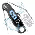 CIRYCASE Thermomètre de Cuisine Digital avec Sonde Pliable et Rétroéclairage LCD