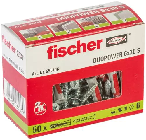 Fischer Cheville bi-matière DUOPOWER pour multi-matériaux - 12 x 60 mm