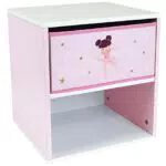 FUN HOUSE Chevet Ballerine avec Tiroir - H.36 x L.33 x P.30 cm