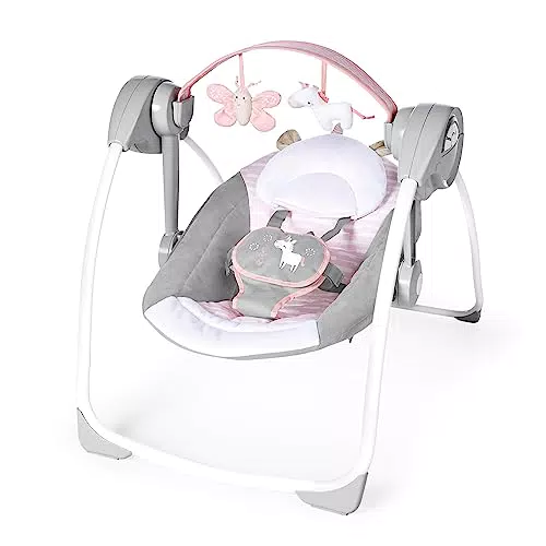 Balancelle Compacte Ingenuity Cuddle Lamb - 6 Vitesses de Balancement et 12 Mélodies Apaisantes