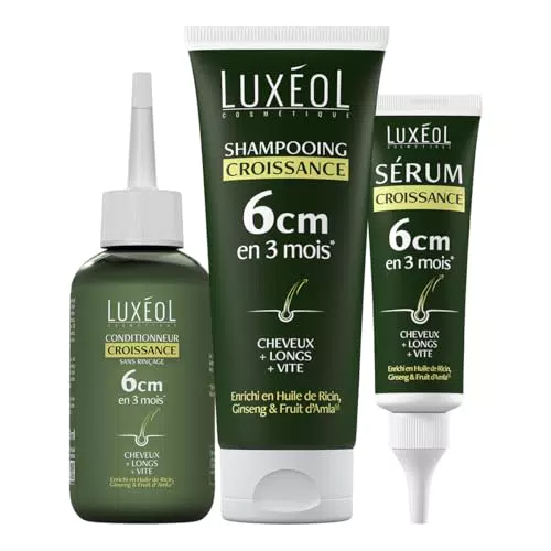 LUXEOL Protocole Croissance : Shampoing, Sérum et Conditionneur Naturels