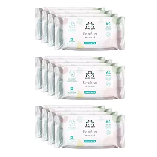 Mama Bear Lingettes Sensitives Pour Bébé, Sans Parfum - Lot de 12