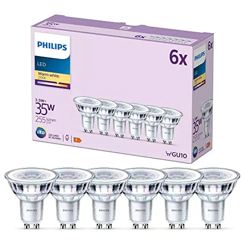 Philips Ampoules LED GU10 35W 2700K Blanc Chaud - Éclairage Économique