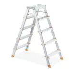 Relaxdays Escabeau Pliable en Aluminium, Charge Maximale 150 kg, Utilisable des 2 Côtés