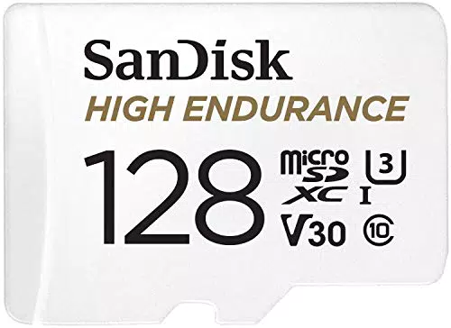 SanDisk Carte microSDXC 128 Go High Endurance pour caméras IP et 4K, 100 Mo/s