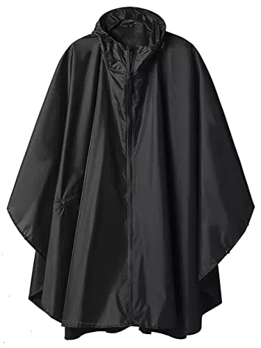 SaphiRose Poncho Imperméable avec Capuche et Zip pour Adulte