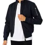 Schott NYC Kenny Blouson, Bleu, S Homme