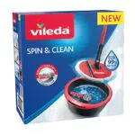 Vileda Spin & Clean Kit de lavage sol avec système d'essorage manuel