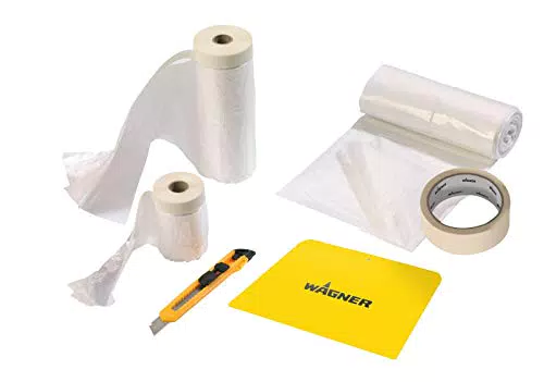 WAGNER Kit de masquage Premium avec ruban adhésif et protection contre la pulvérisation