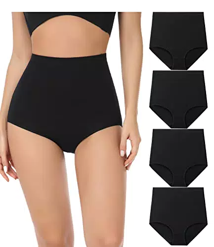 Culotte Femme Wirarpa en Coton Taille Très Haute Elasticité - Lot de 4